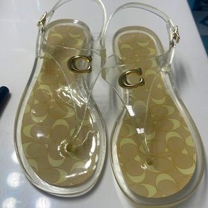 Women’s size 11 coach clear sandals.